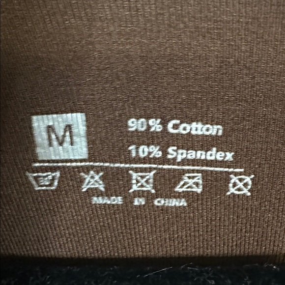 Brown and Gray Square Neck Short Sleeve Tops - Picture 2 of 5